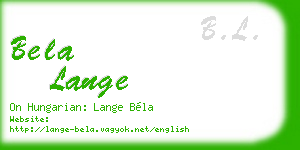 bela lange business card